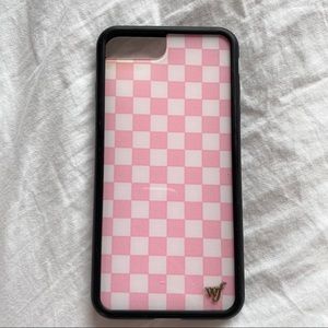 wildflower 6+, 7+, & 8+ pink checkered phone case